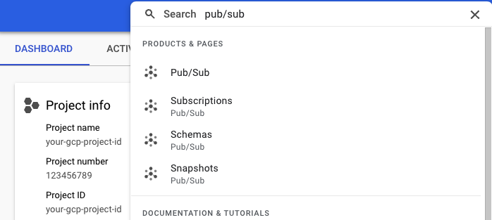Search Pub/Sub service