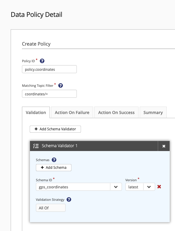 Data Policy Detail - Validation