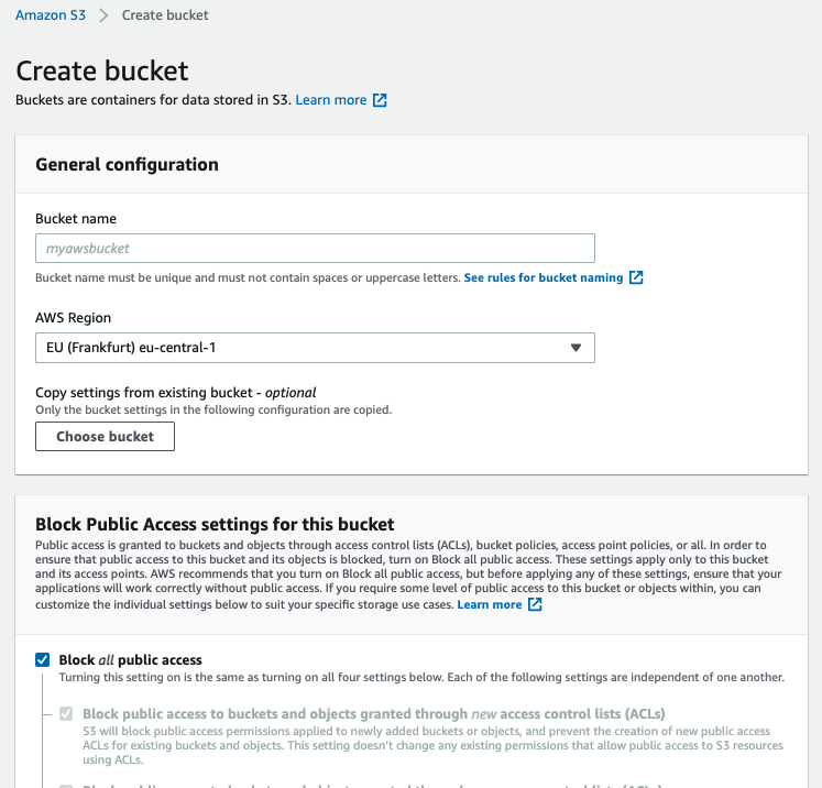 Create bucket