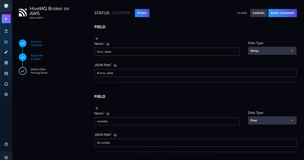 InfluxDB Cloud Native Collectors user interface to define data parsing rules InfluxDB Cloud Native Collectors user interface to define data parsing rules