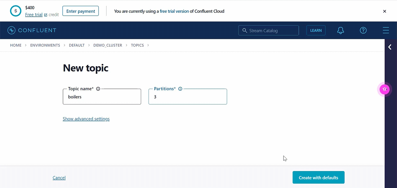 This is the screen that shows topic name and assignment of partitions