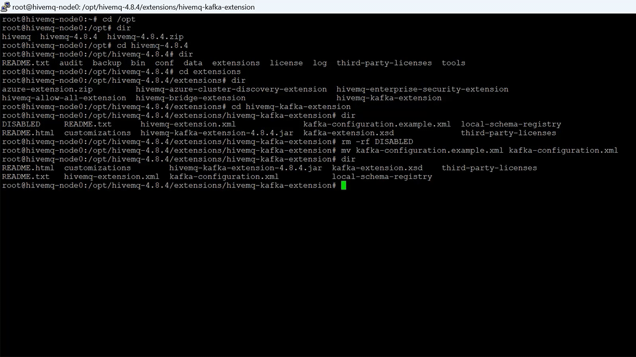 This is the screen that shows how to enable Kafka Extension This is the screen that shows how to enable Kafka Extension
