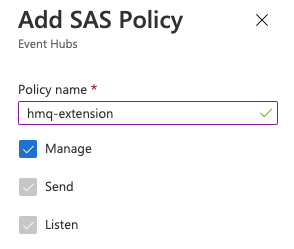 Create new SAS policy