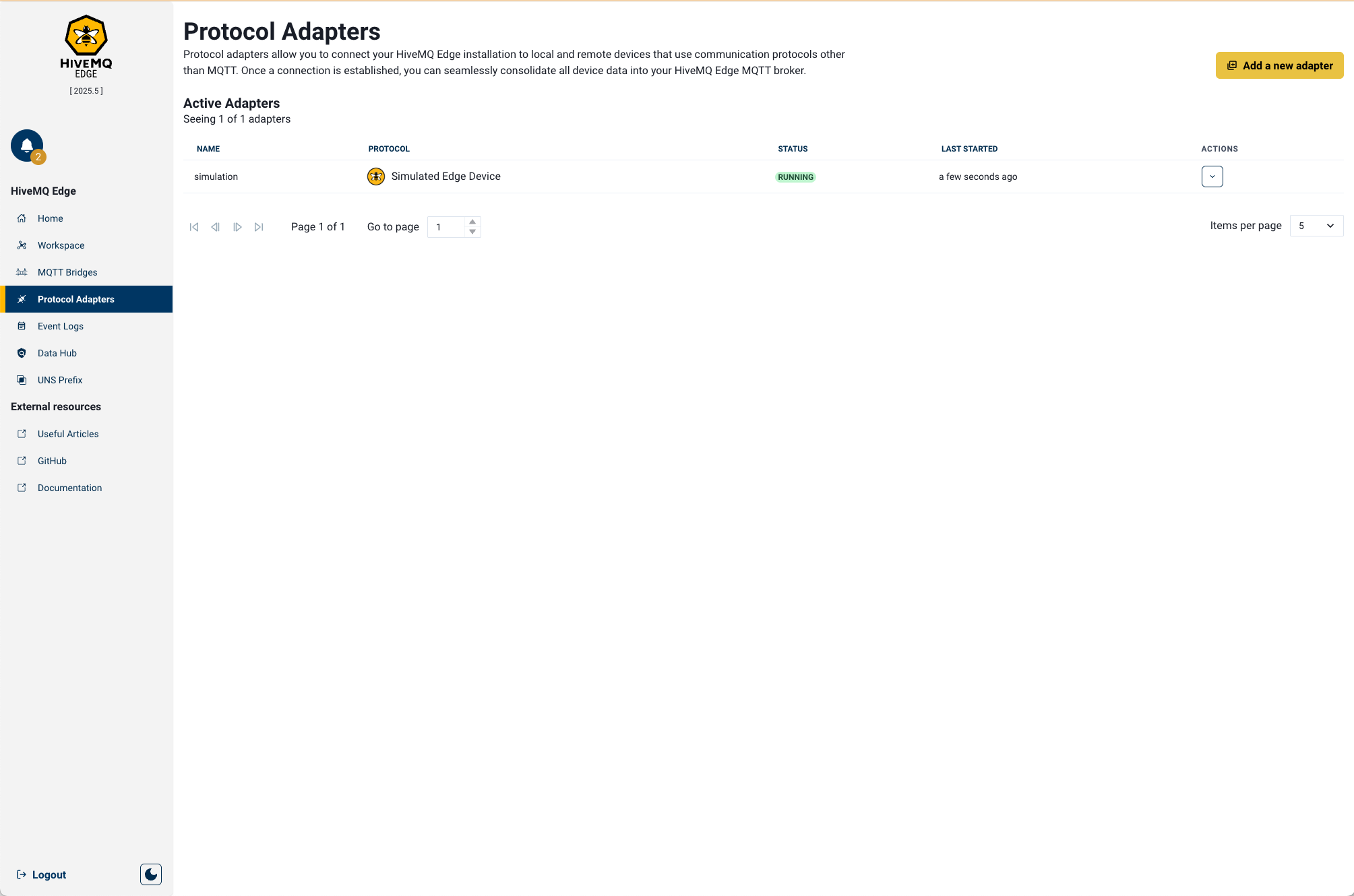 Dynamically loaded protocol adapter