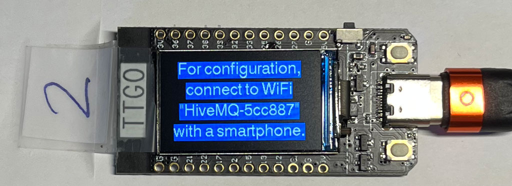 MQTT over ESP32 Setup Screen