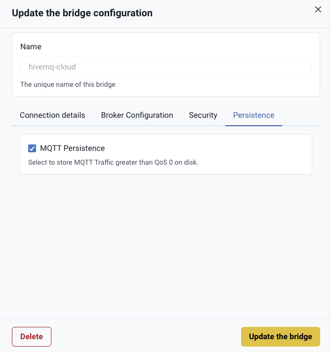 HiveMQ Edge Bridge Offline Buffering