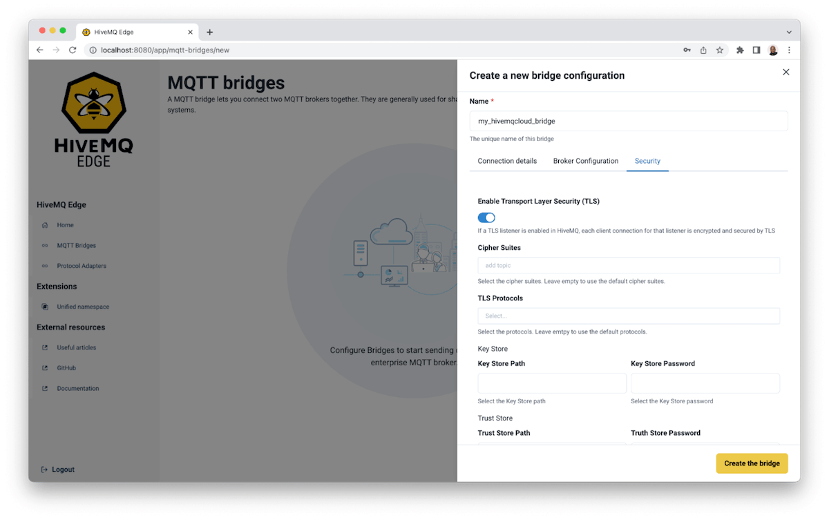 HiveMQ Edge Broker Transport Layer Security