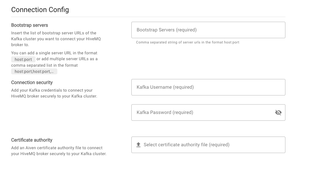Setting up the Aiven Kafka integration with HiveMQ Cloud