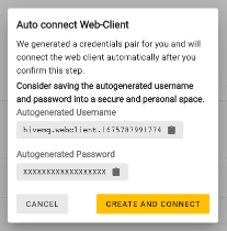 Auto connect Web Client GUI Pop-up