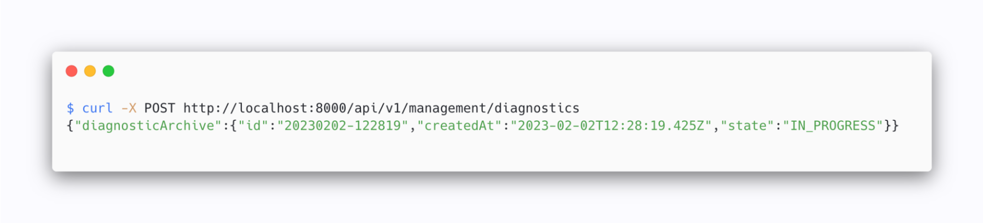 HiveMQ REST API request to create a unified ZIP file of diagnostic