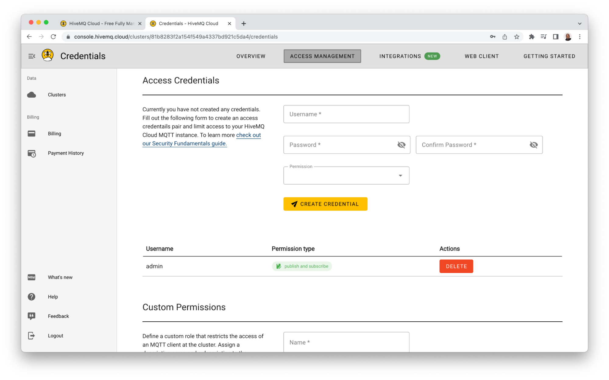 HiveMQ Cloud Broker Cluster