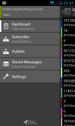MyMQTT Android App. Picture from Google Play Store