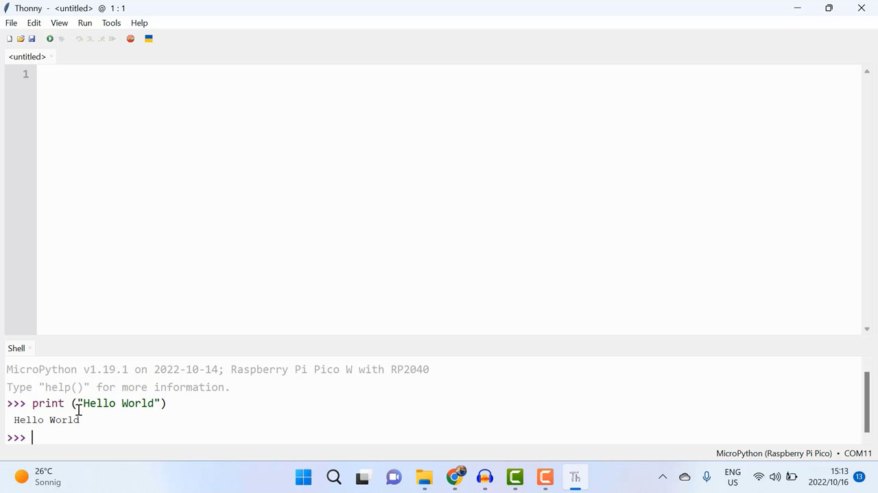 Hello World Print Command on Thonny