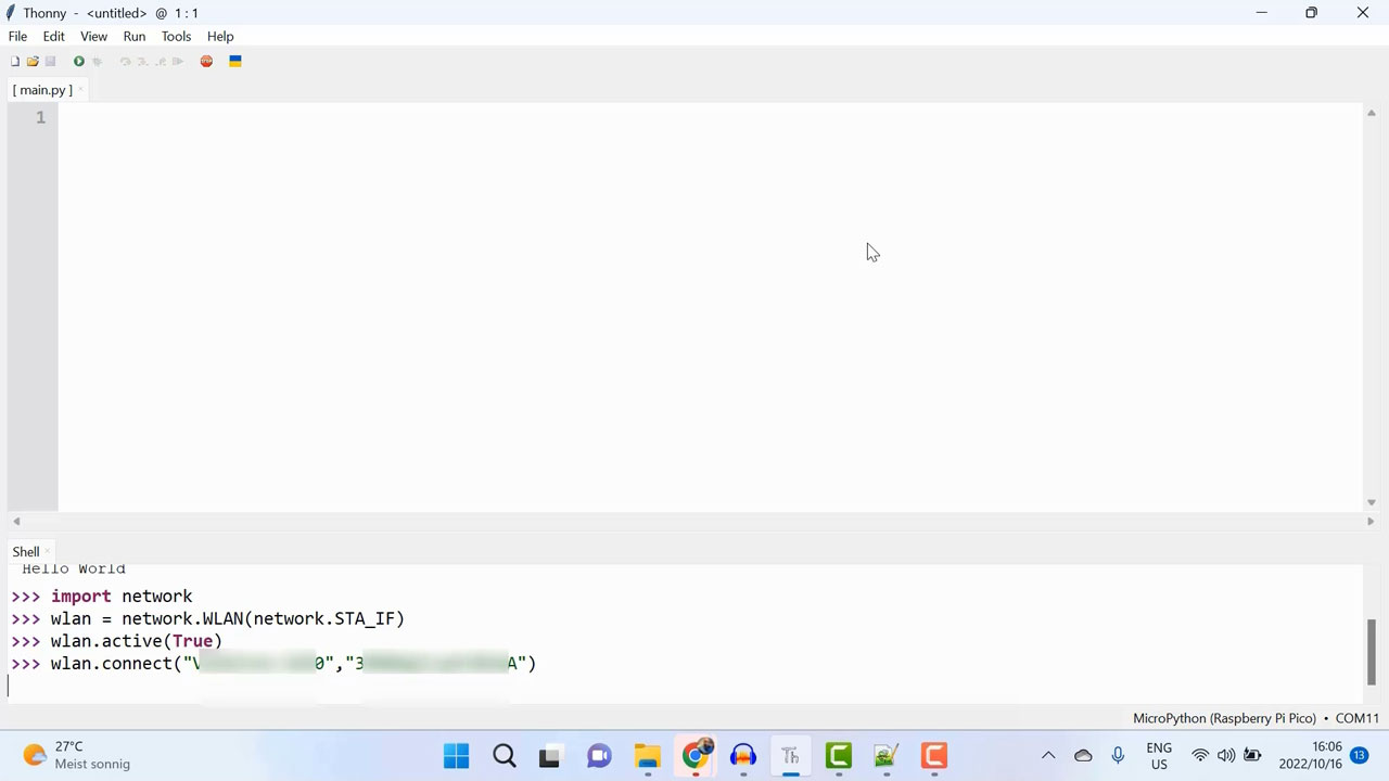 Connecting Raspberry Pi Pico W to the WiFi Connecting Raspberry Pi Pico W to the WiFi