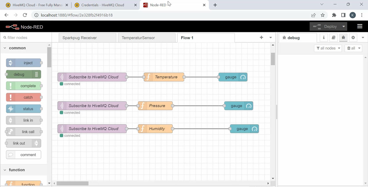 The Node-Red Interface The Node-Red Interface