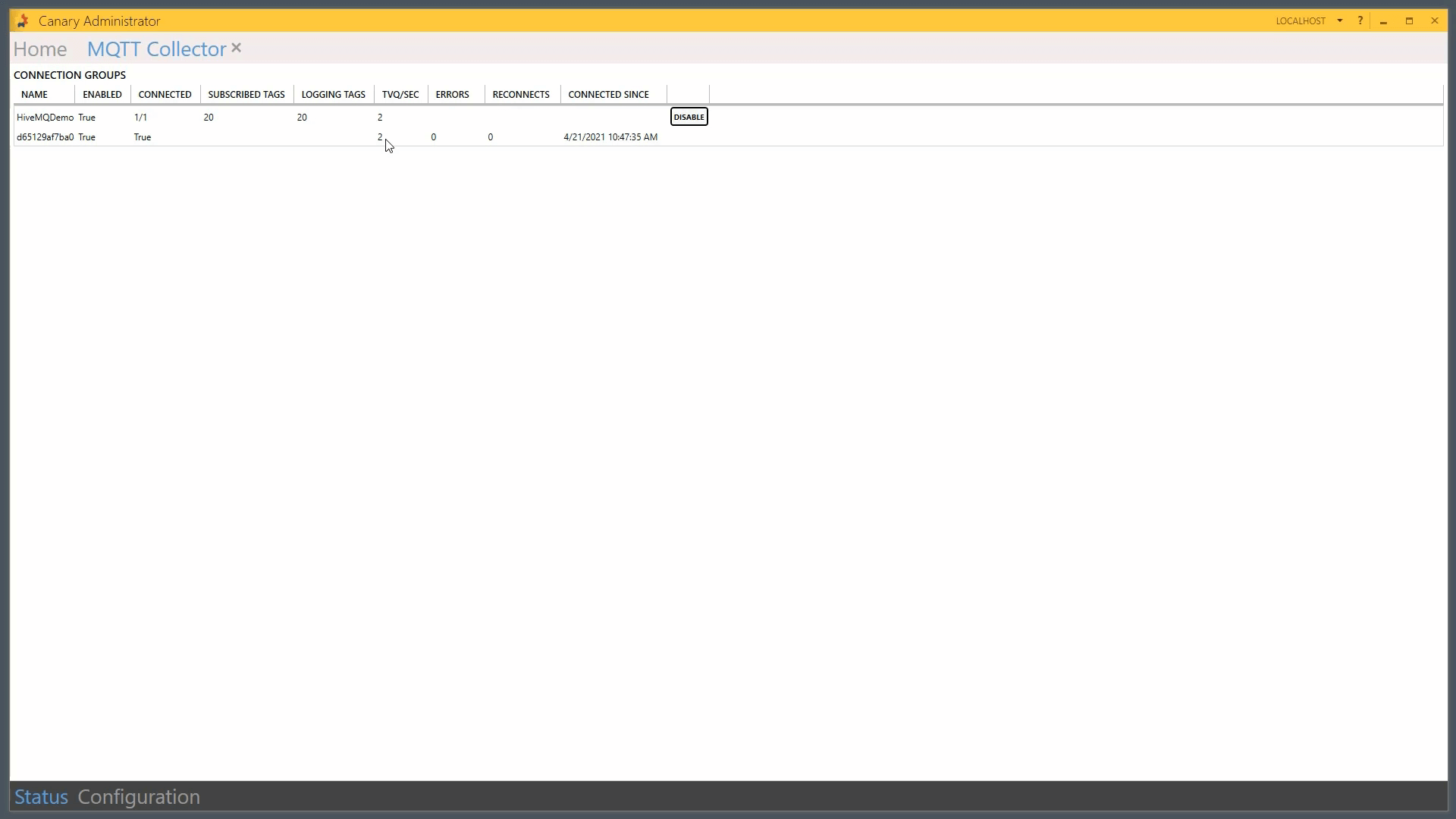 Canary Connection Group Status Canary Connection Group Status