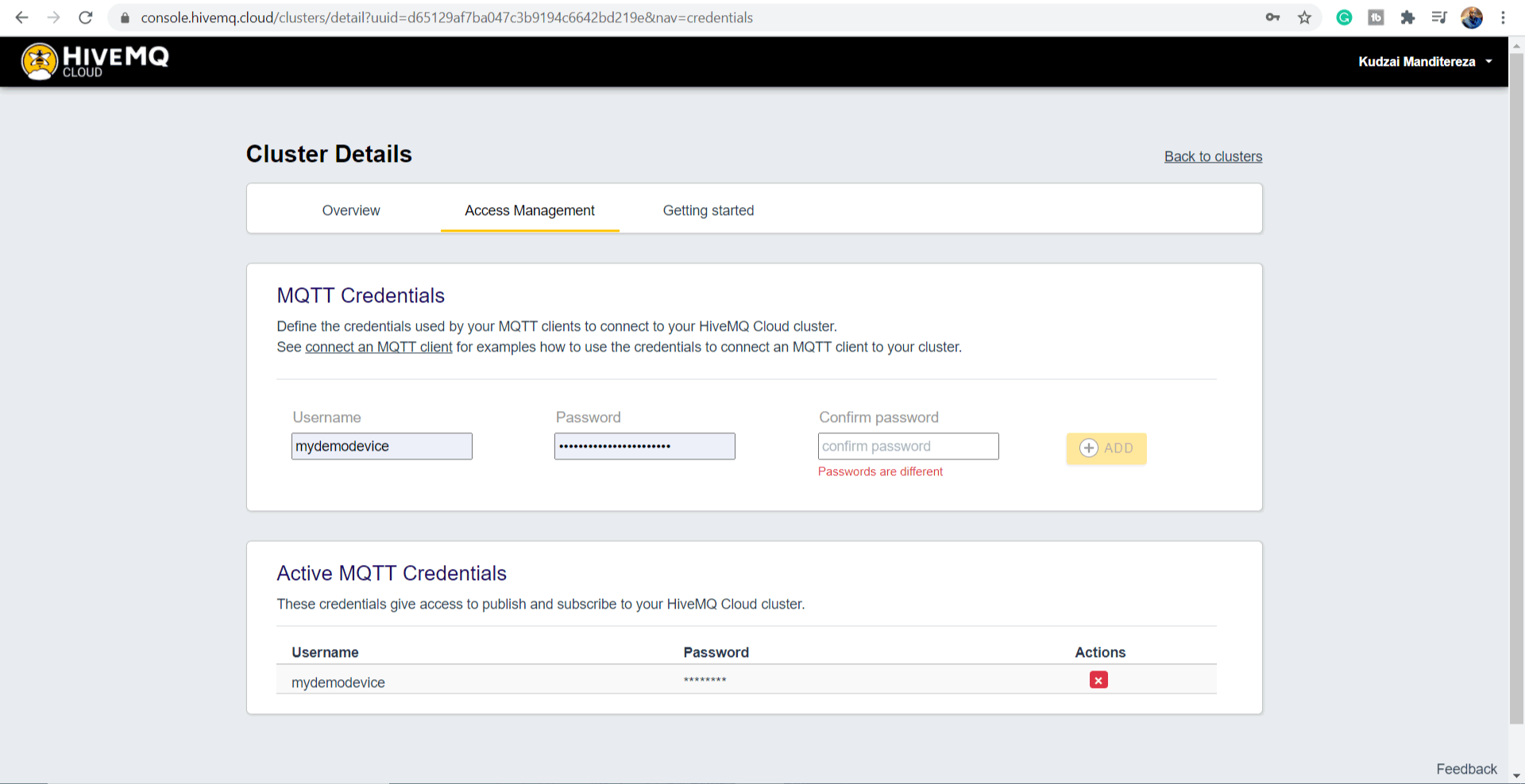 HiveMQ Cloud Access Management HiveMQ Cloud Access Management