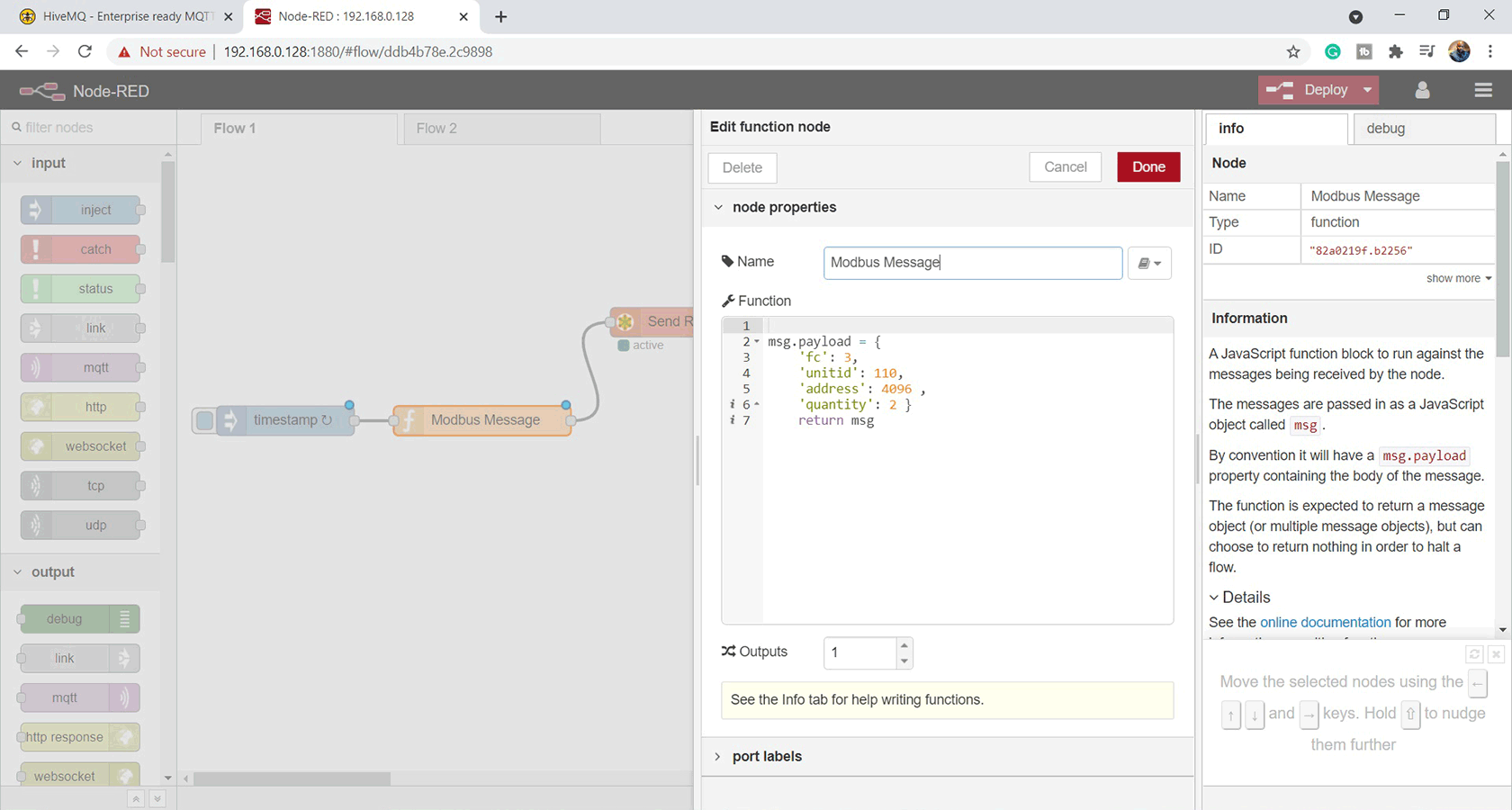 Node Red Function Node