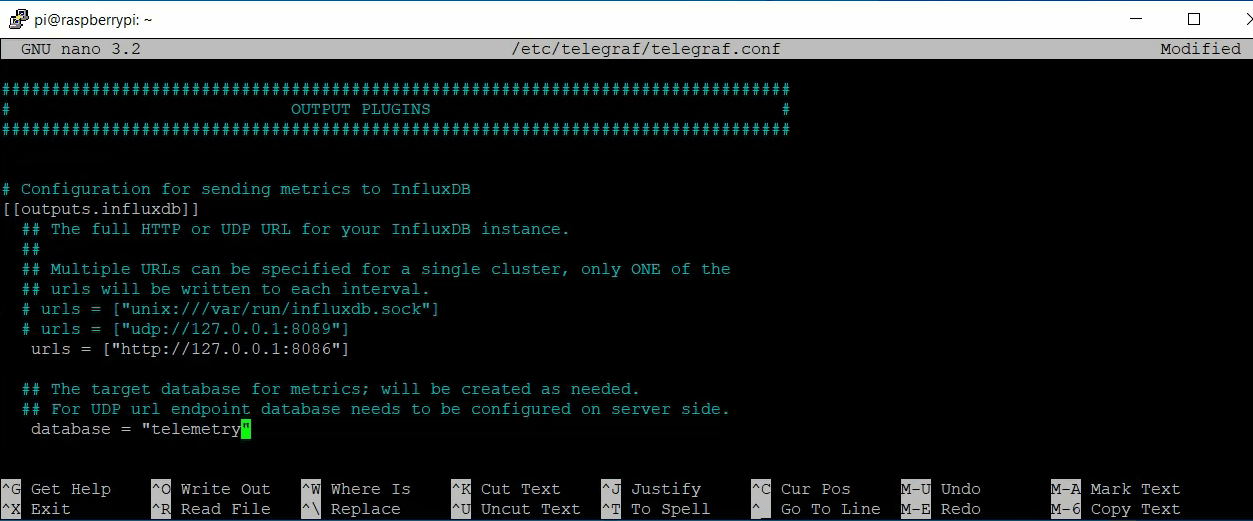 Give Database the name Telegraf Give Database the name Telegraf