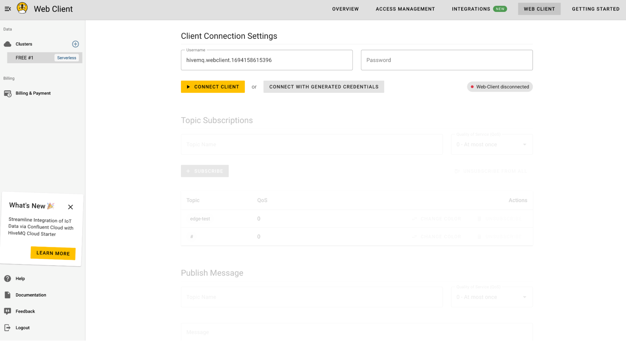 Monitoring Edge Data Coming Through to HiveMQ Cloud