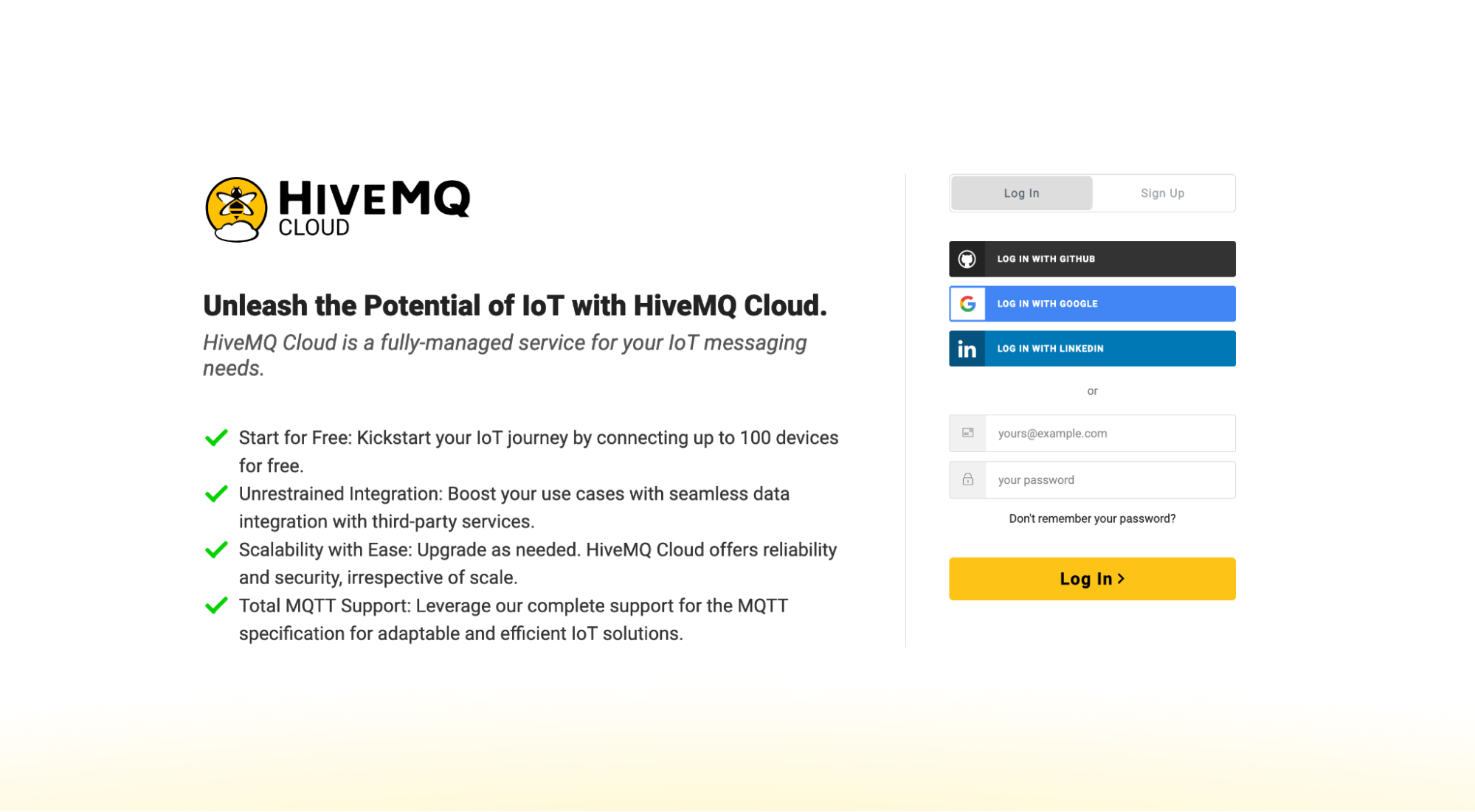 Logging into HiveMQ Cloud