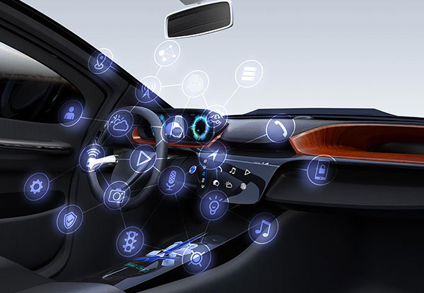 Cockpit of a connected car Cockpit of a connected car