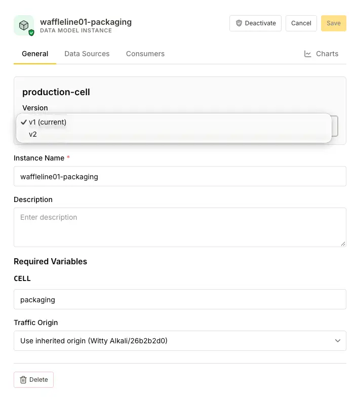HiveMQ Contextualize interface for upgrading the packaging cell data model from version 1 to version 2