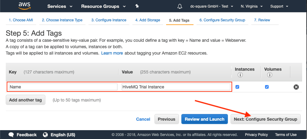Add Tags to the Instance