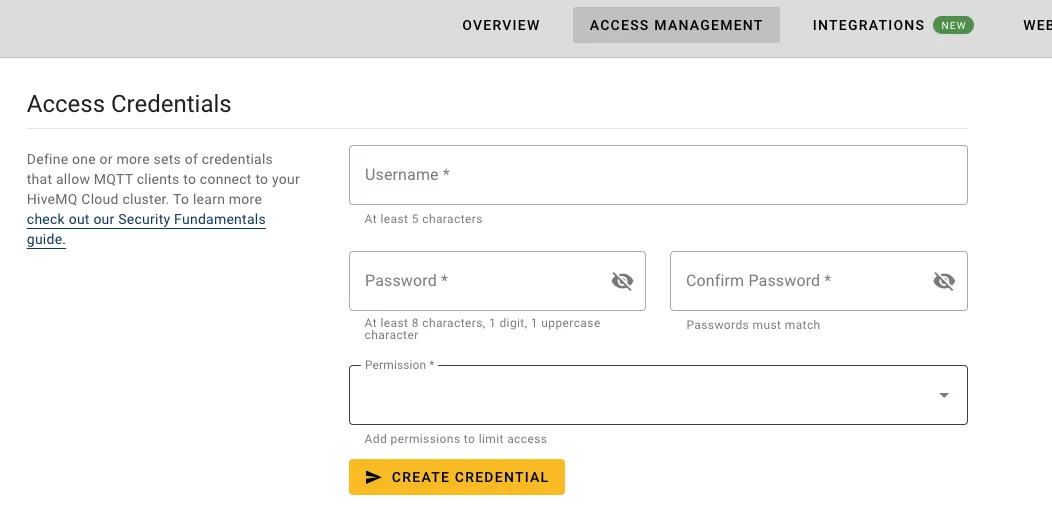 HiveMQ Cloud Serverless Set-up