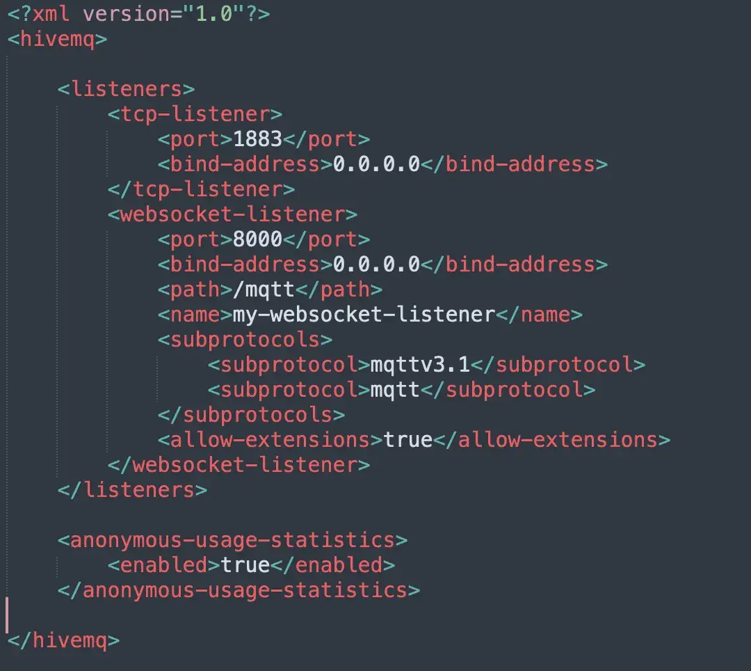 HiveMQ configuration file