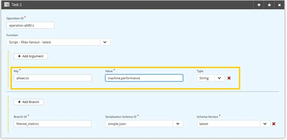 Configure the argument allowList in the Control Center