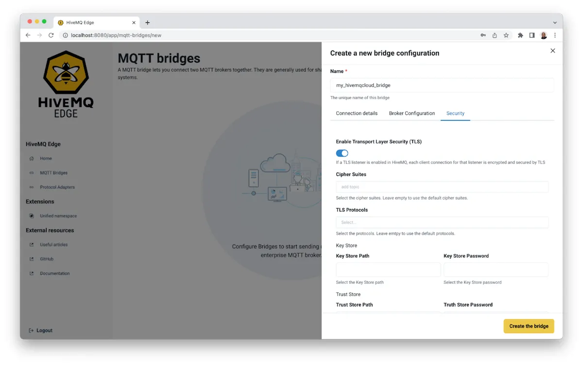 Opting to activate Transport Layer Security