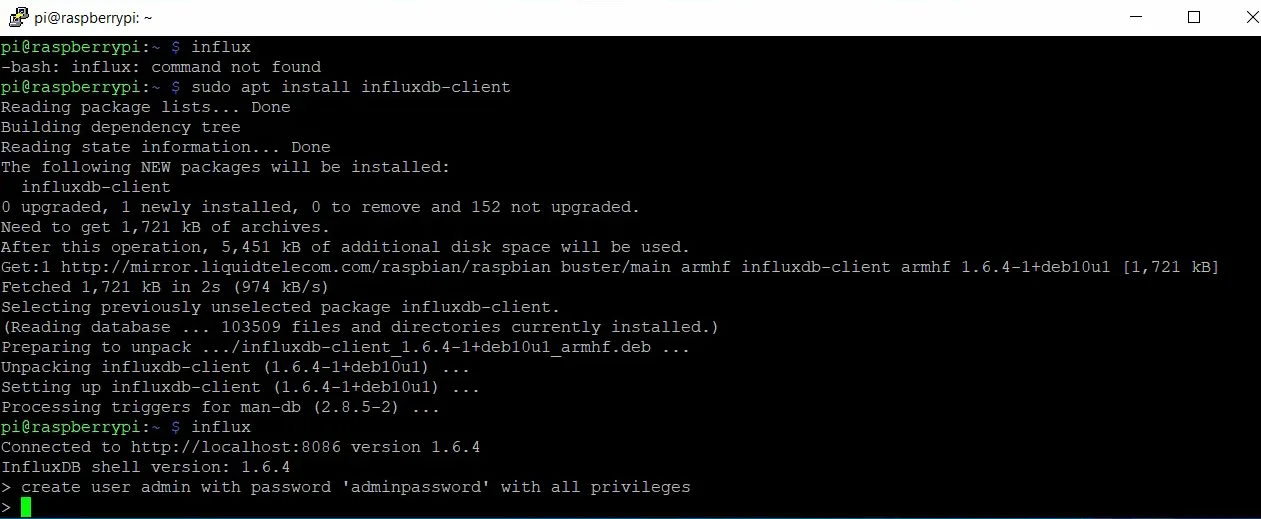 Go ahead and create a user with admin rights