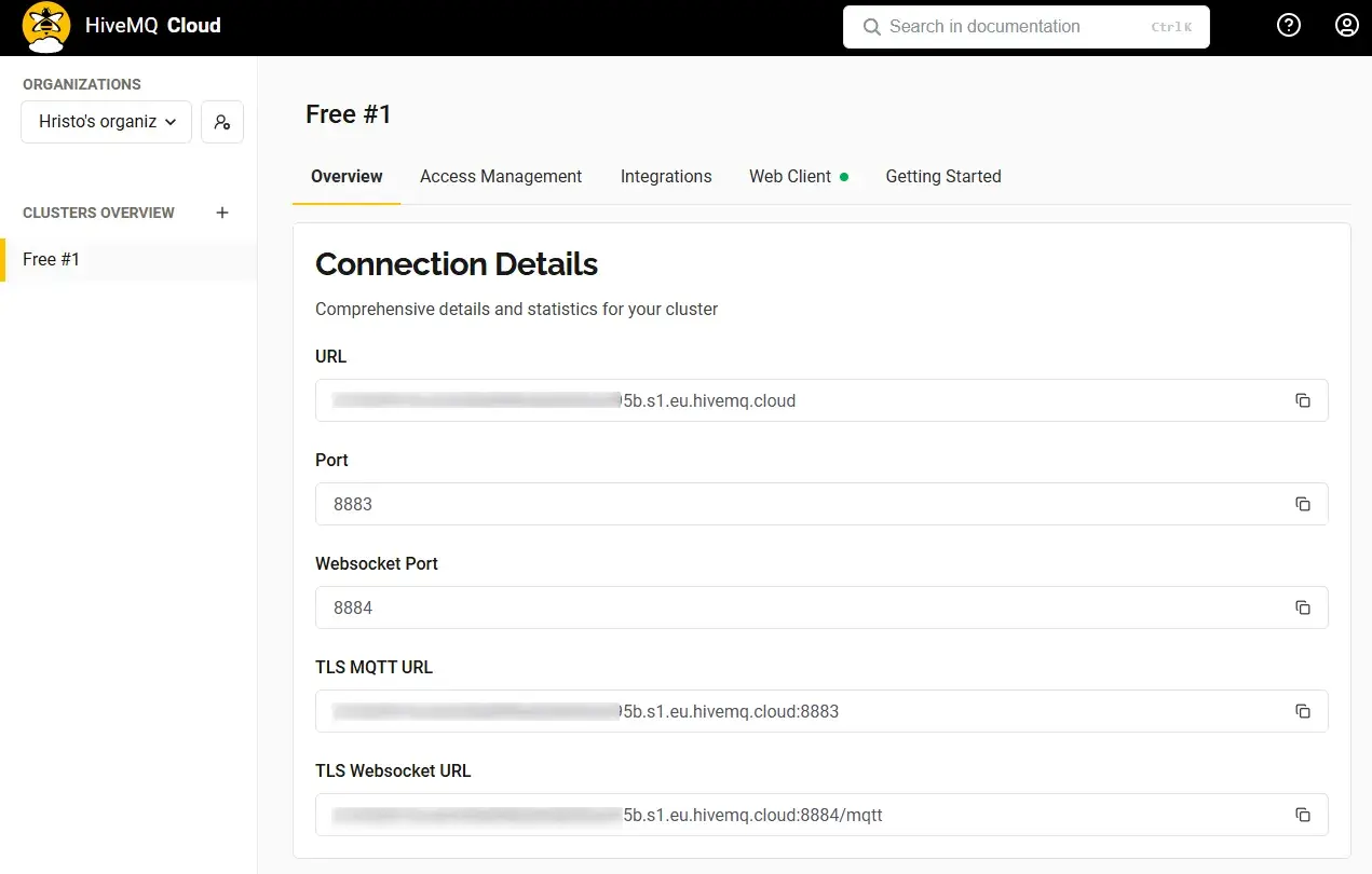 HiveMQ Cloud Console