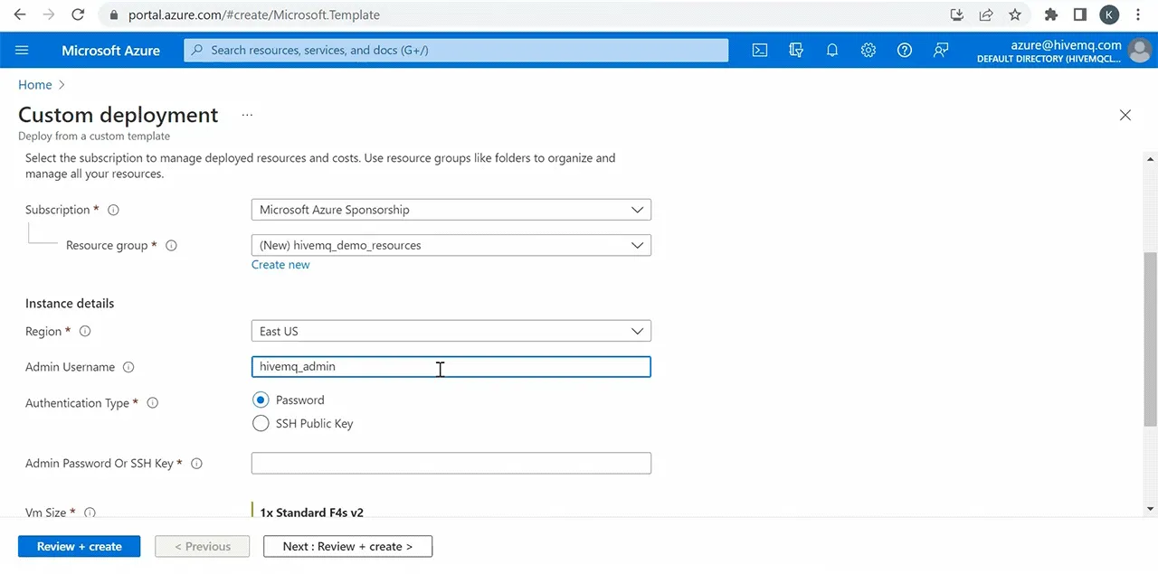 This is the screen for configuring broker cluster instance details