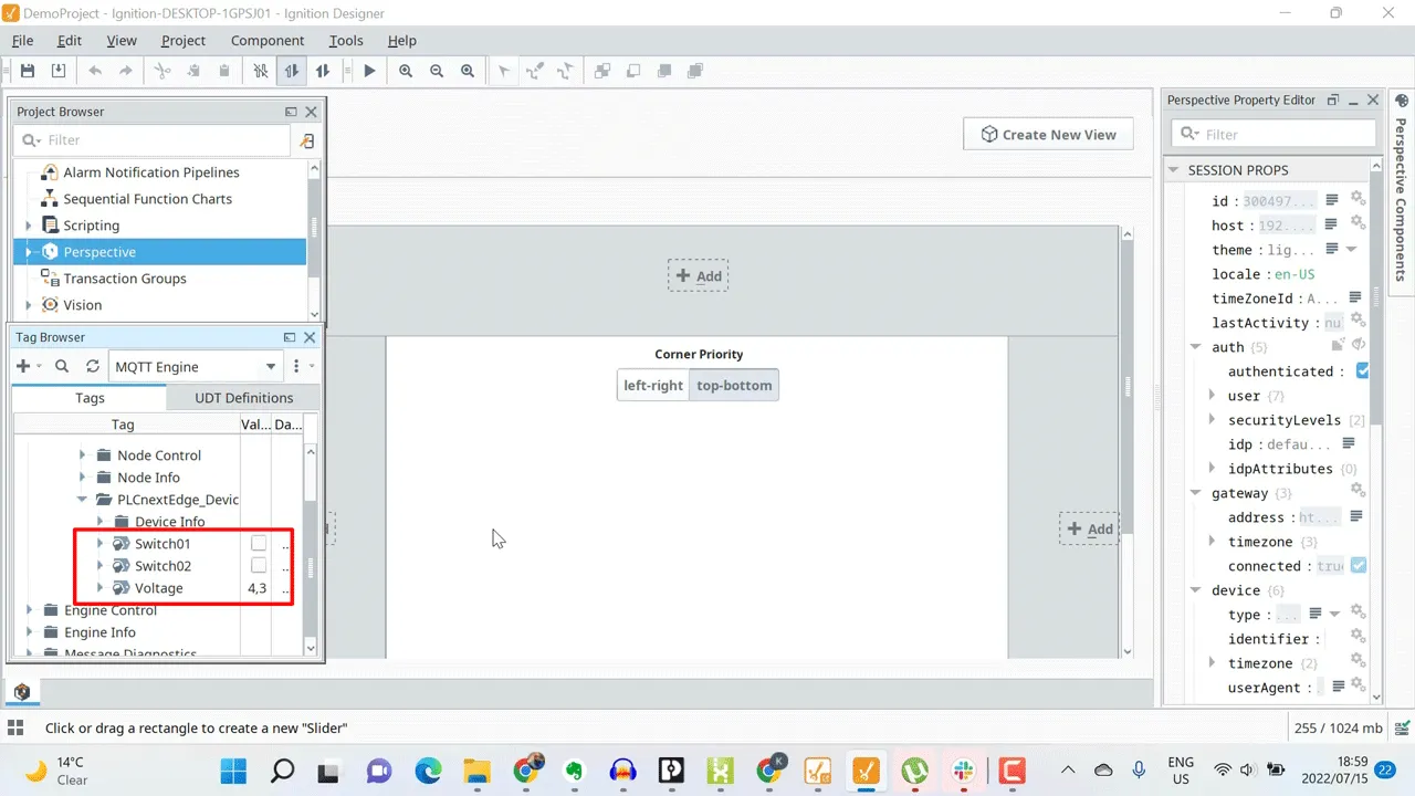 publishing from my PLCnext Sparkplug Edge of Node