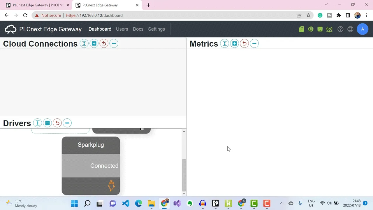 Adding a Sparkplug Driver to my PLCnext Edge Gateway