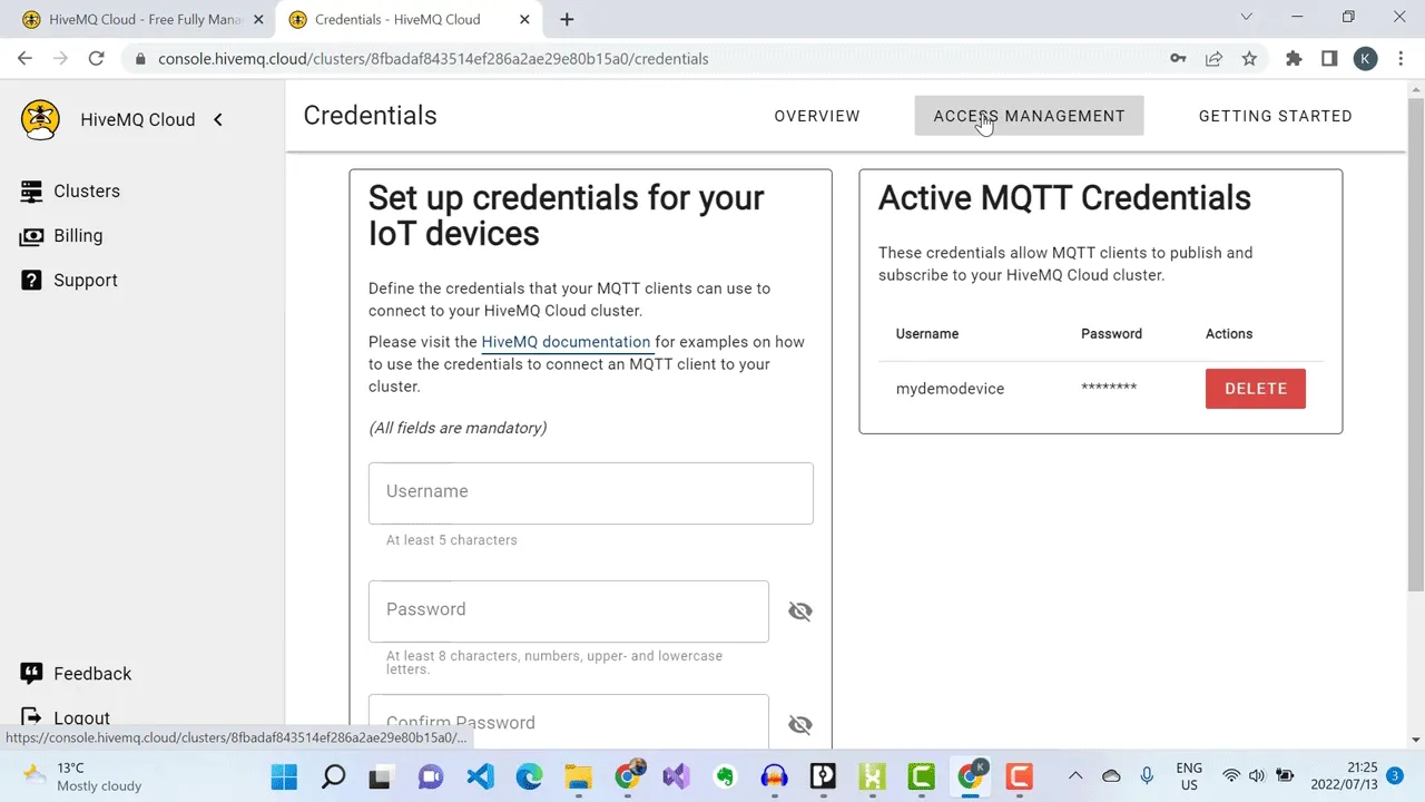 Access Management Tab