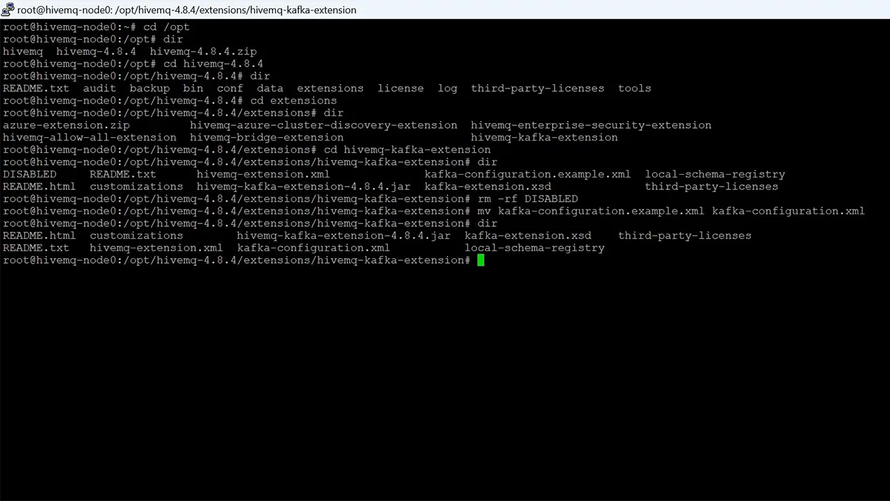This is the screen that shows how to enable Kafka Extension