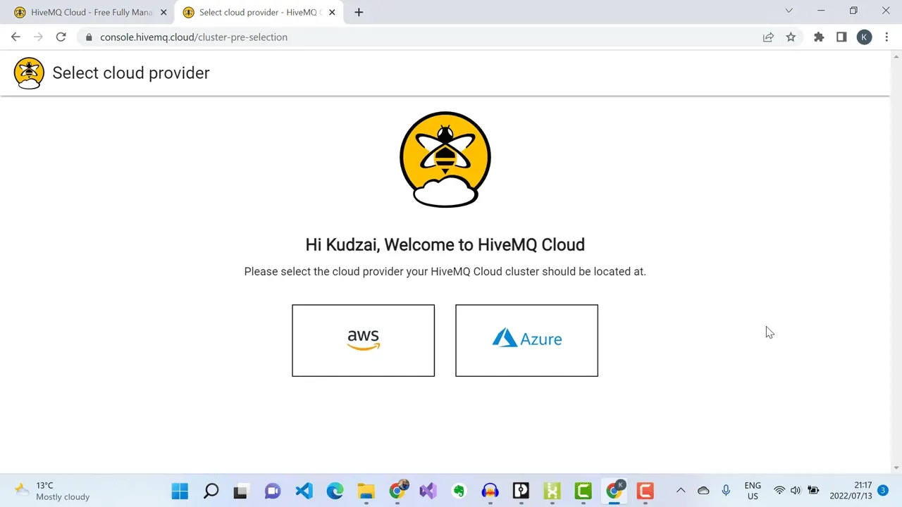 select a Cloud provider