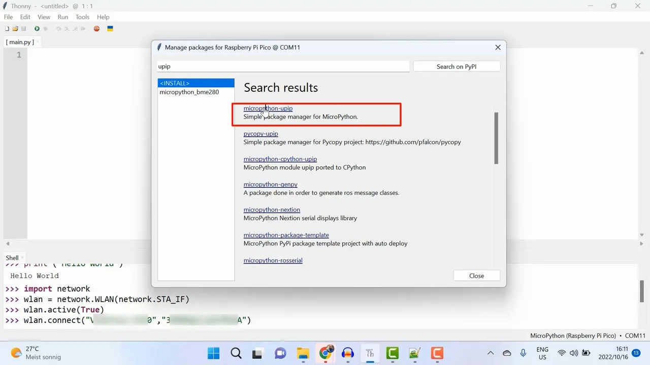 Installing micropMicroPythonython upip
