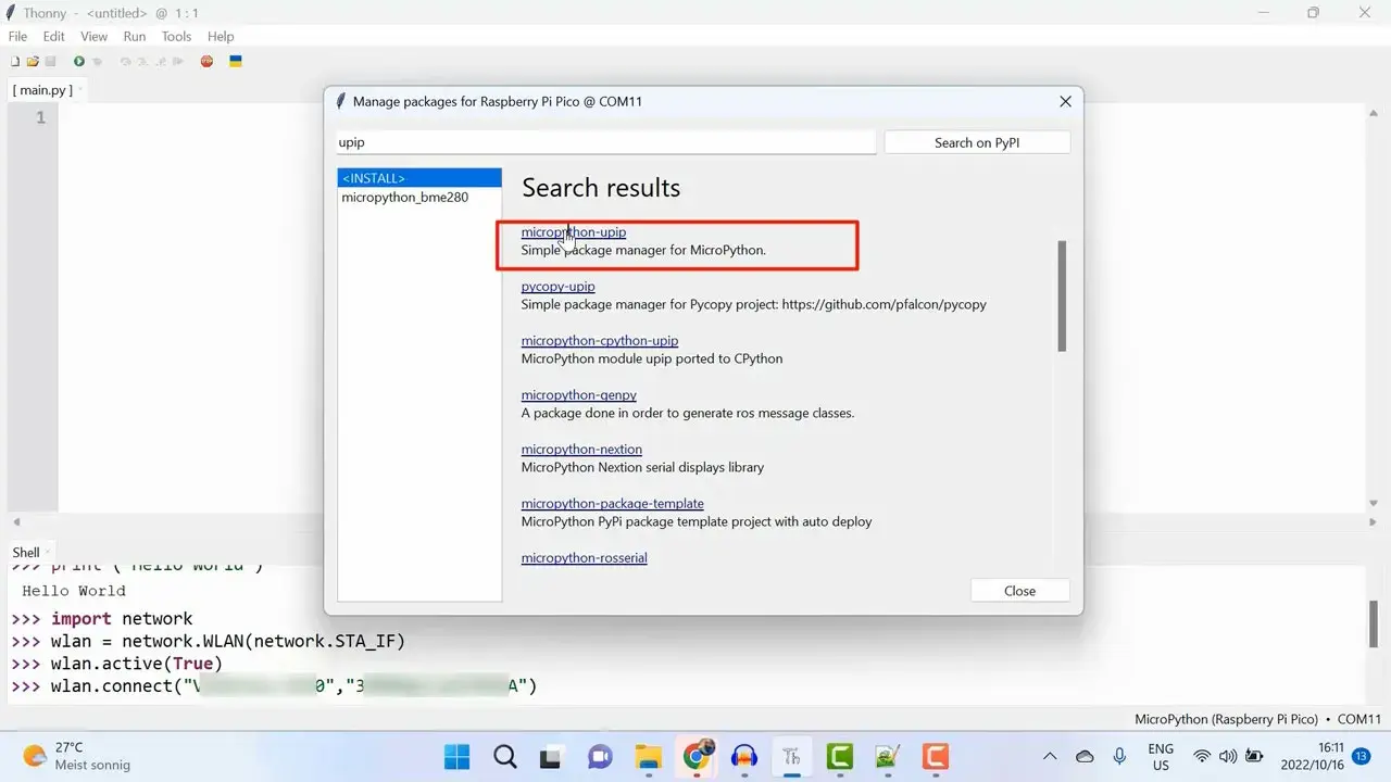 Installing micropMicroPythonython upip