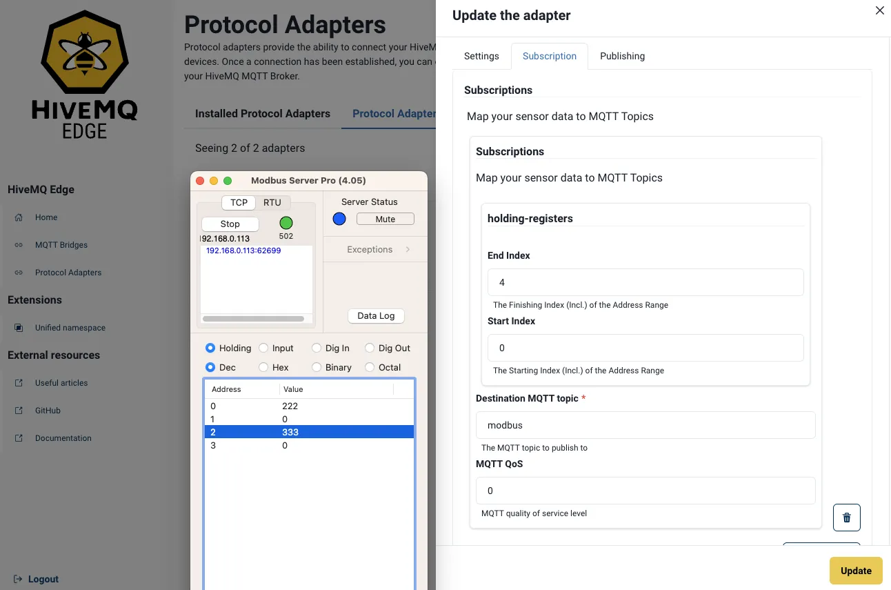 Modbus holding-register that needs to be read