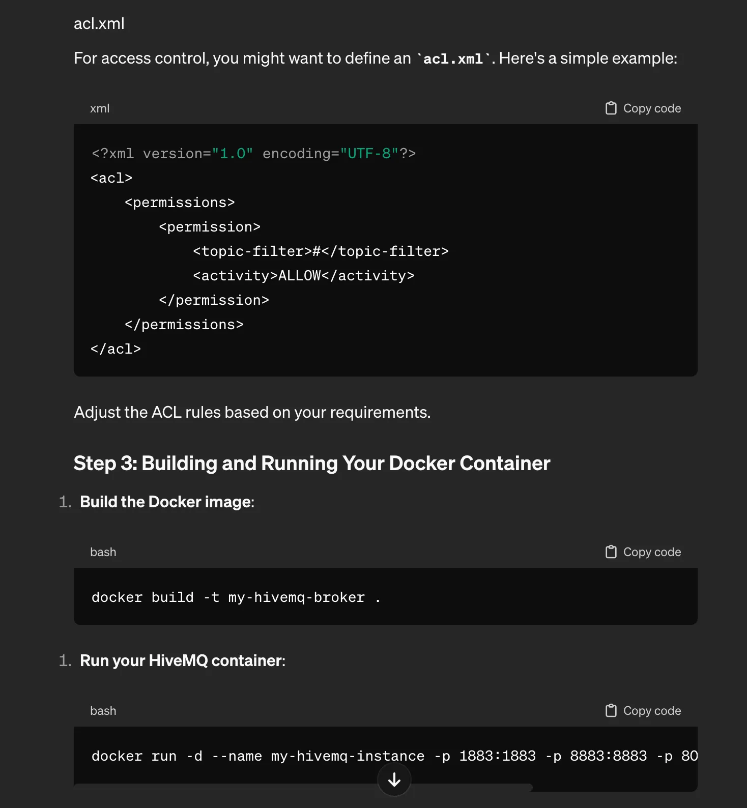 Shortfalls of using AI or chatGPT for HiveMQ Configuration