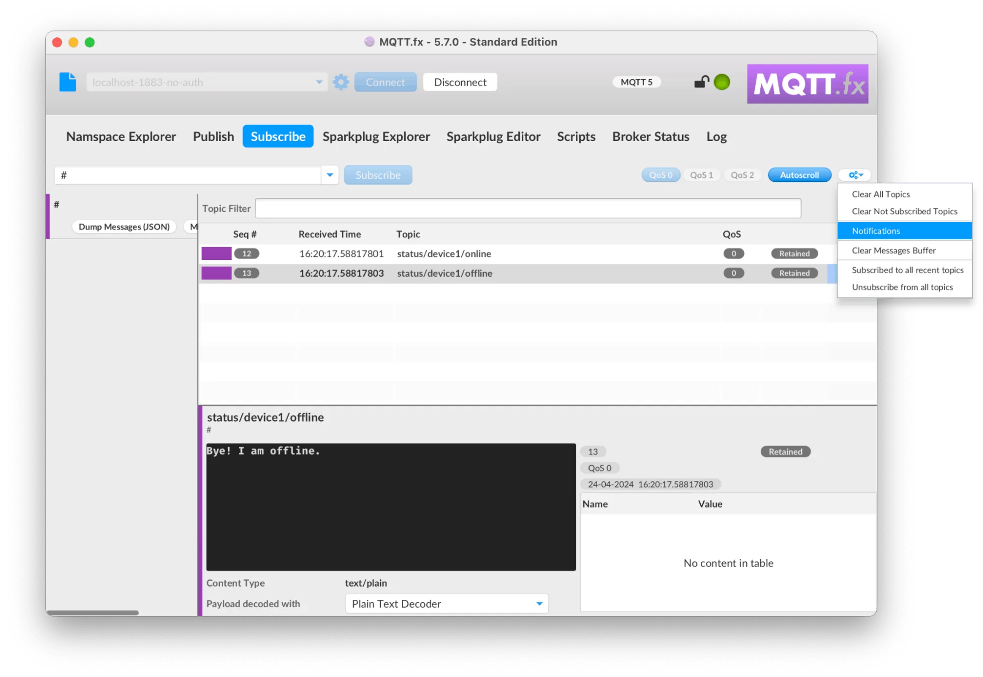 Mqtt.fx Publish Services