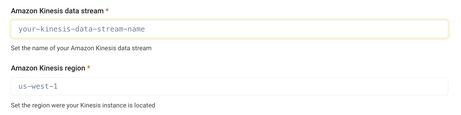 Amazon Kinesis Stream and Region Configuration