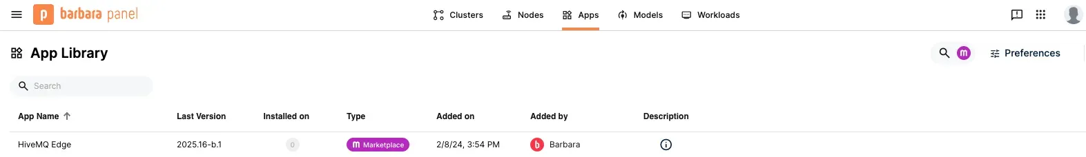 Barbara panel for integrating HiveMQ Edge Barbara panel for integrating HiveMQ Edge