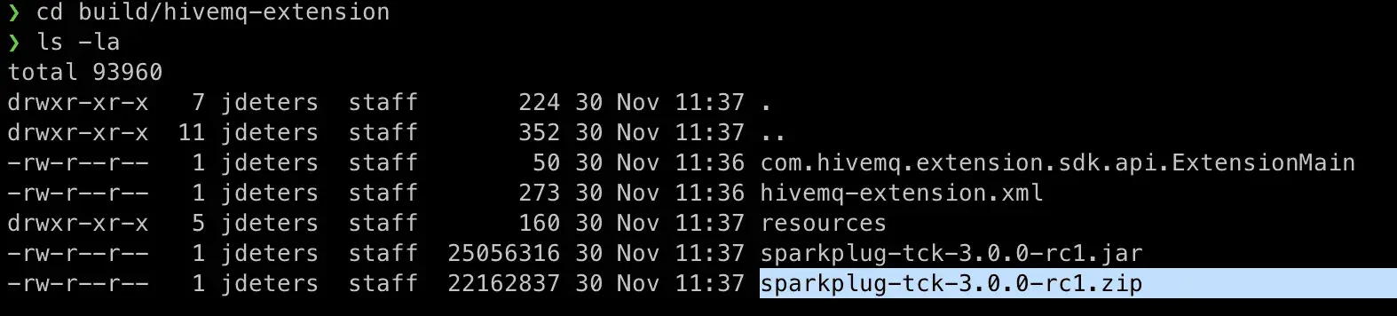 extension artifact for the HiveMQ MQTT broker