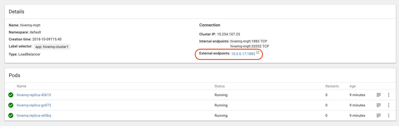 HiveMQ Docker Kubernetes Step 3