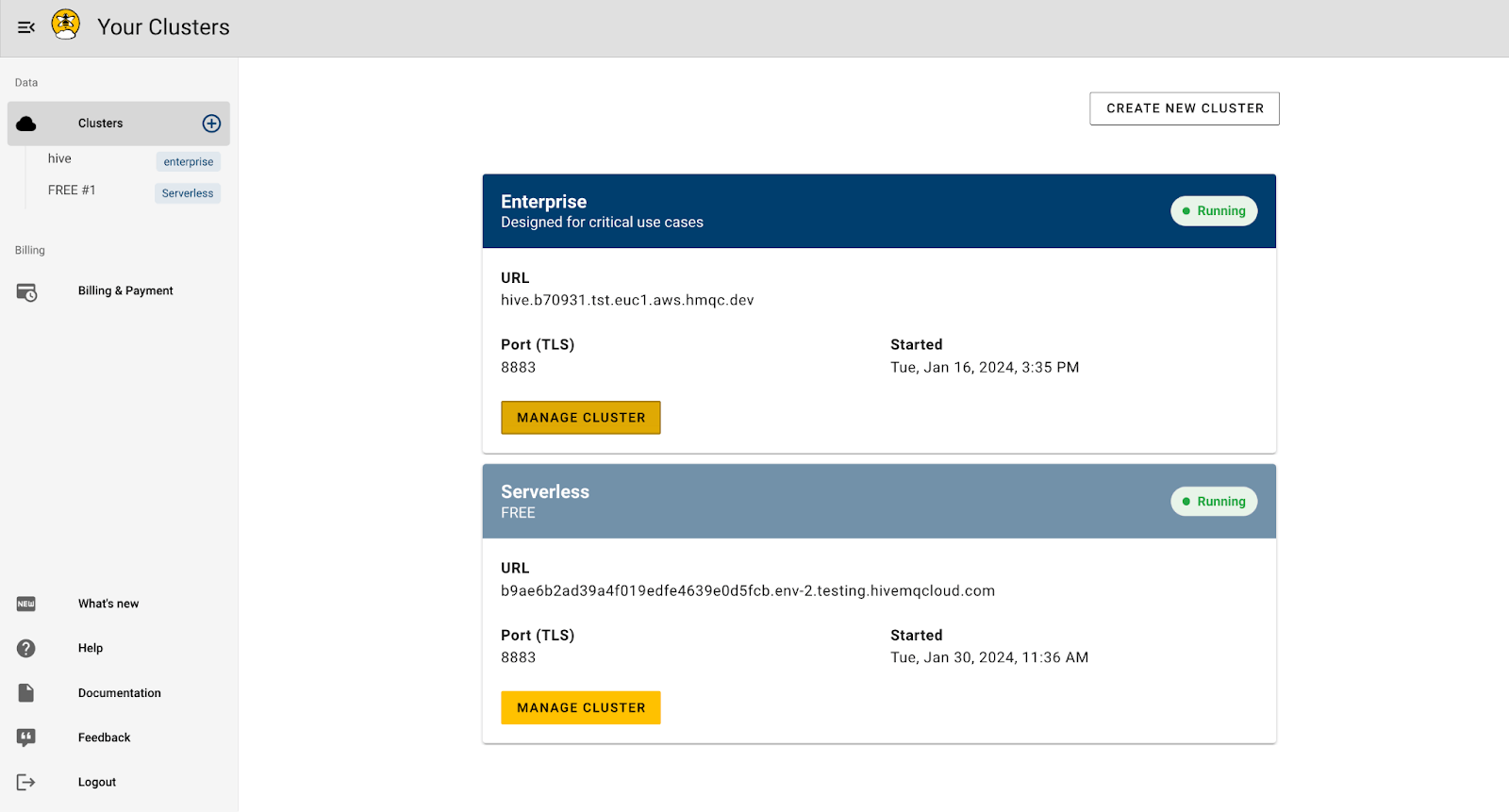 HiveMQ Cloud's Ease of Use via an Intuitive User-Interface for Cluster Management